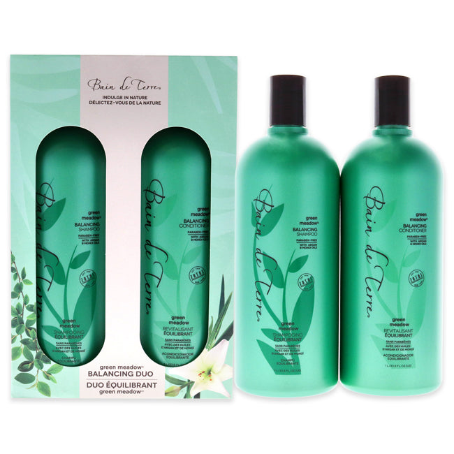 Bain de Terre Green Meadow Balancing Duo by Bain de Terre for Unisex - 2 x 33.8 oz Shampoo and Conditioner