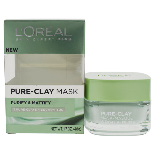 Loreal Paris Purify and Mattify Pure-Clay Mask by Loreal Paris for Women - 1.7 oz Mask