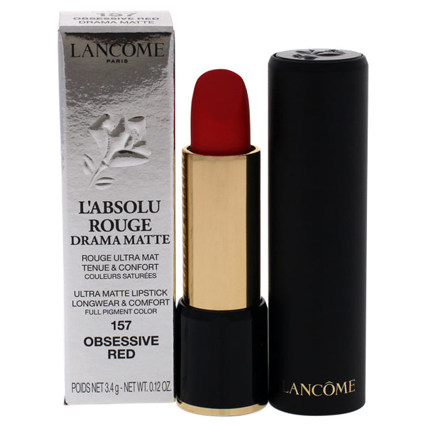 Lancome LAbsolu Rouge Drama Matte Lipstick - 157 Obsessive Red by Lancome for Women - 0.12 oz Lipstick