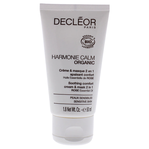 Decleor Harmonie Calm Organic Soothing Comfort 2-In-1 Cream and Mask by Decleor for Unisex - 1.8 oz Cream