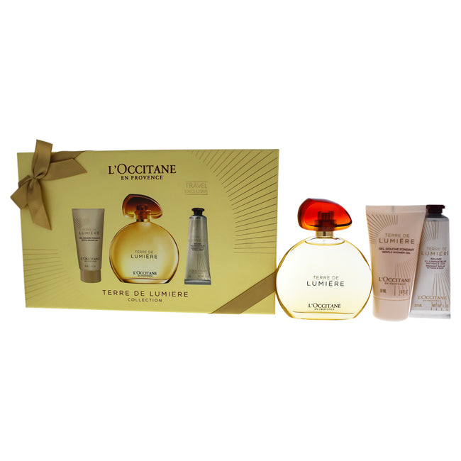 LOccitane Terre de Lumiere Collection by LOccitane for Women - 3 Pc Gift Set 3 oz EDP Spray, 1.7 oz Shower Gel, 1.7 oz Body Milk