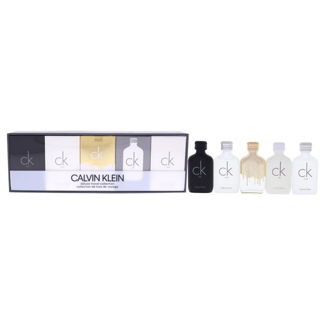 Calvin Klein Calvin Klein Deluxe Travel Collection by Calvin Klein for Unisex - 5 Pc Gift Set 2 X 0.33oz Ck One EDT Splash, 0.33oz Ck All EDT Splash, 0.33oz Ck One Gold EDT Splash, 0.33oz Ck Be EDT Splash