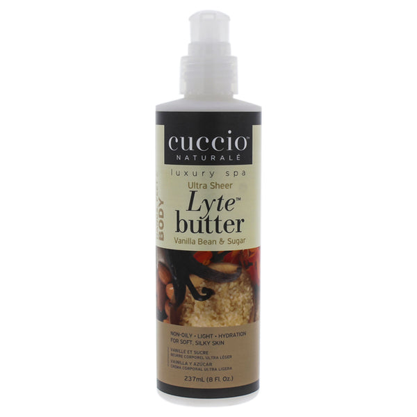 Cuccio Lyte Ultra-Sheer Body Butter - Vanilla Bean and Sugar by Cuccio for Unisex - 8 oz Body Lotion