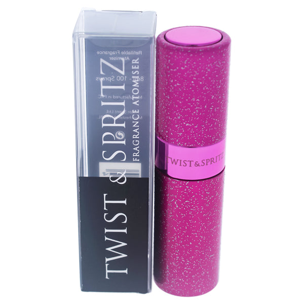 Twist and Spritz Twist and Spritz Atomiser - Hot Pink Glitter by Twist and Spritz for Women - 8 ml Refillable Spray (Empty)