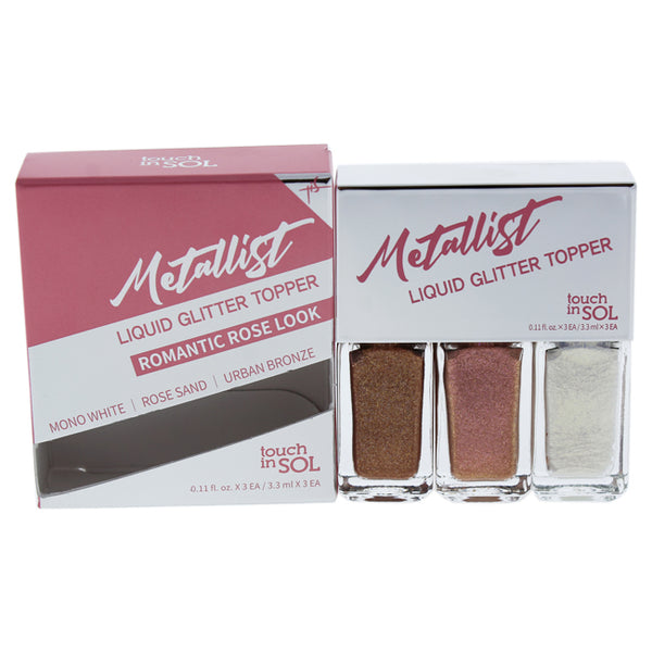 Touch In Sol Metallist Liquid Glitter Topper Trio - 01 Romantic Rose Look by Touch In Sol for Women - 3 x 0.11 oz Eyeshadow