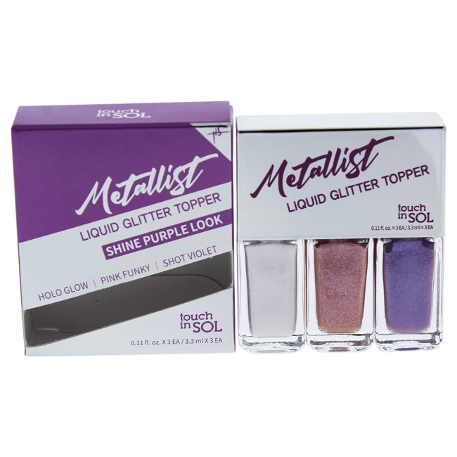 Touch In Sol Metallist Liquid Glitter Topper Trio - 03 Shine Purple Look by Touch In Sol for Women - 3 x 0.11 oz Eyeshadow