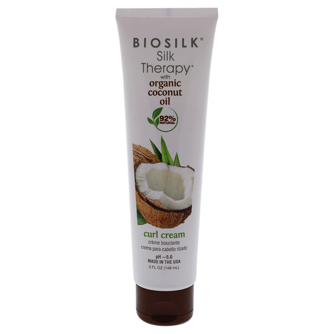 Biosilk Silk Therapy with Organic Coconut Oil Curl Cream by Biosilk for Unisex - 5 oz Cream