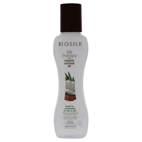 Biosilk Silk Therapy with Organic Coconut Oil Leave-In Treatment by Biosilk for Unisex - 2.26 oz Treatment