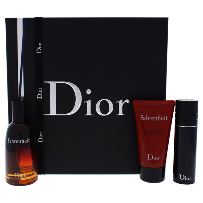 Christian Dior Fahrenheit by Christian Dior for Men - 3 Pc Gift Set 1.7oz EDT Spray, 0.34oz EDT Spray (Refillable), 1.7oz Shower Gel