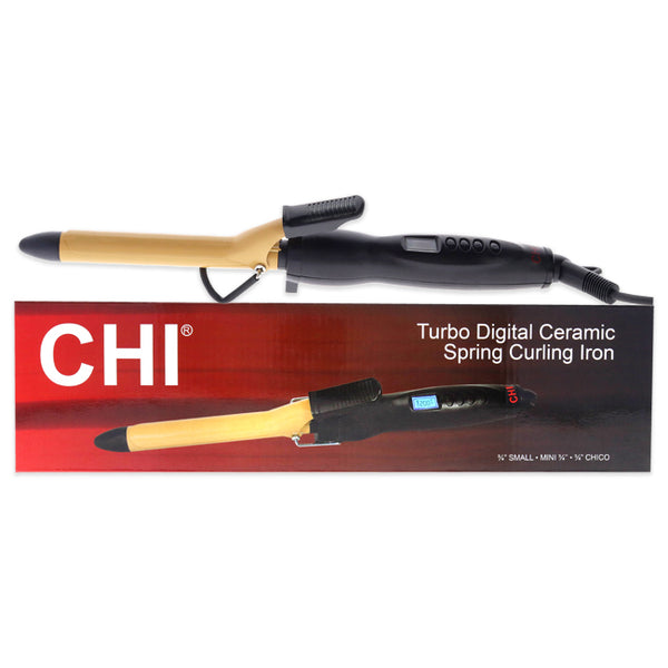 CHI Turbo Digital Ceramic Spring Curling Iron European Plug by CHI for Unisex 0.75 Inch Curling Iron