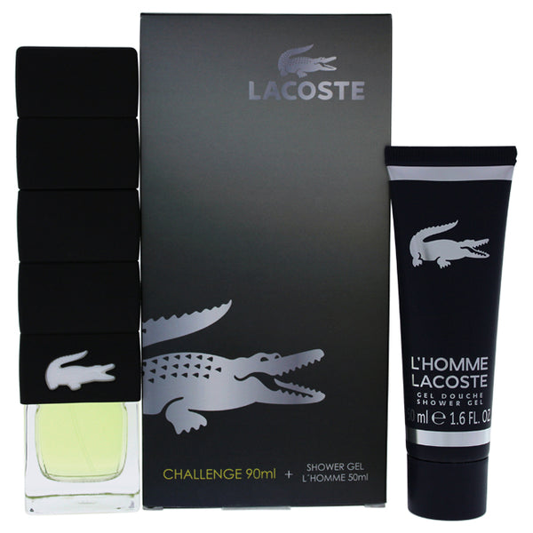 Lacoste Lacoste Challenge by Lacoste for Men - 2 Pc Gift Set 3.04oz EDT Spray, 1.7oz LHomme Shower Gel
