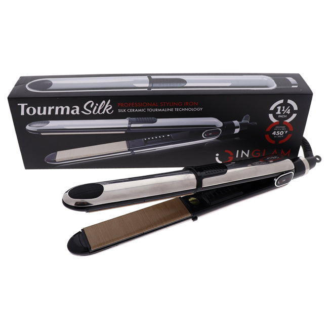 Inglam Tourma Silk Flat Iron - HS045B Silver by Inglam for Unisex - 1.25 Inch Flat Iron