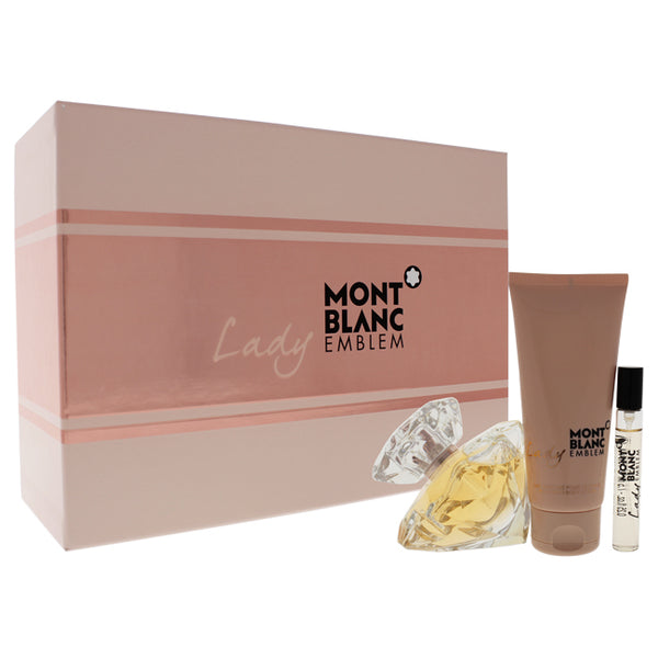 Mont Blanc Mont Blanc Lady Emblem by Mont Blanc for Women - 3 Pc Gift Set 2.5oz EDP Spray, 0.25oz EDP Spray, 3.3oz Perfumed Body Lotion