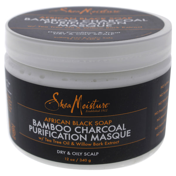 Shea Moisture African Black Soap Bamboo Charcoal Purification Masque by Shea Moisture for Unisex - 12 oz Masque