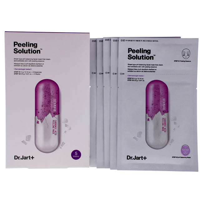 Dr. Jart+ Peeling Solution Sheet Facial Mask by Dr. Jart+ for Unisex - 5 Pc Mask