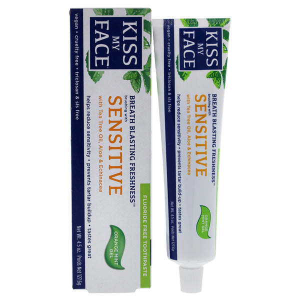 Kiss My Face Sensitive Fluoride-Free Toothpaste - Orange Mint Gel by Kiss My Face for Unisex - 4.5 oz Toothpaste