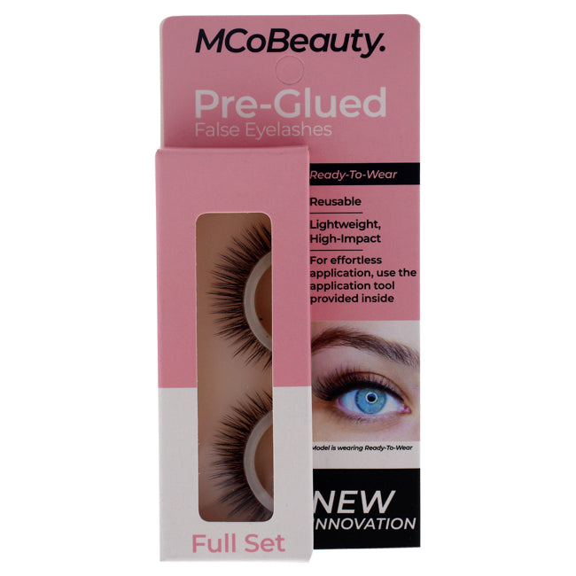 MCoBeauty Pre-Glued False Eyelashes - Full Set by MCoBeauty for Women - 1 Pair Eyelashes