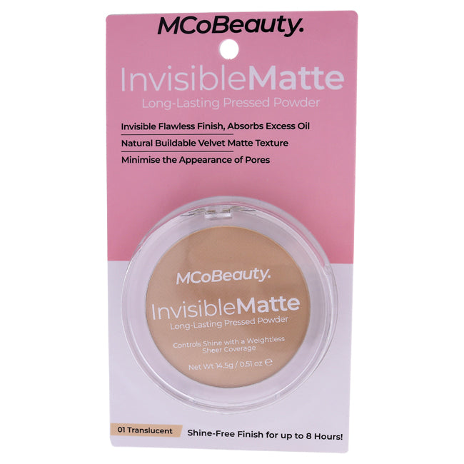 MCoBeauty Invisible Matte Long-Lasting Pressed Powder - 01 Translucent by MCoBeauty for Women - 0.51 oz Powder