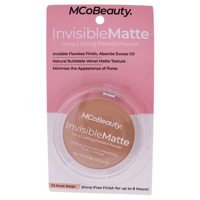 MCoBeauty Invisible Matte Long-Lasting Pressed Powder - 02 Nude Beige by MCoBeauty for Women - 0.51 oz Powder