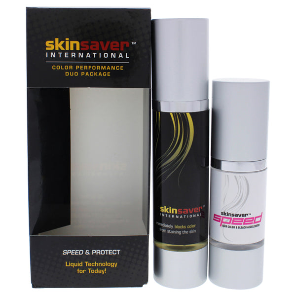 Skinsaver Skinsaver Kit by Skinsaver for Unisex - 2 Pc 1.7oz Skinsaver Immediately Blocks Color Oil, 1oz Speed Hair Color and Bleach Accelerator