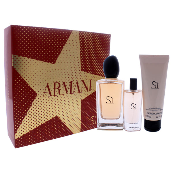 Giorgio Armani Giorgio Armani Si by Giorgio Armani for Women - 3 Pc Gift Set 3.4oz EDP Spray, 0.5oz EDP Spray, 2.5oz Body Lotion