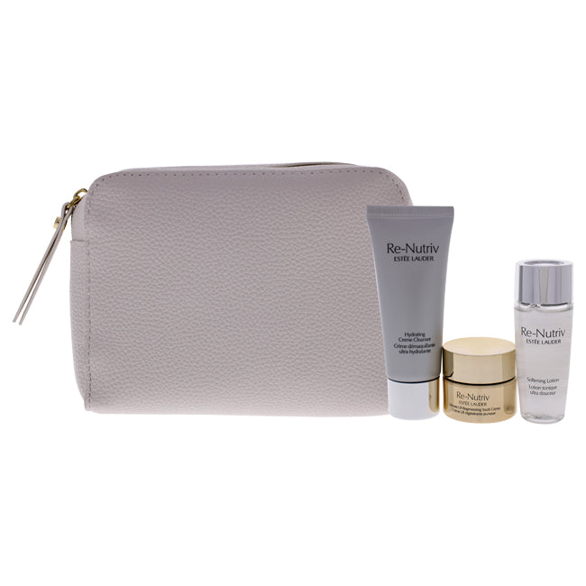 Estee Lauder Re-Nutriv Ultimate Lift Regenerating Youth Precious Collection by Estee Lauder for Women - 4 Pc 0.5oz Cream, 1oz Hydrating Creme Cleanser, 1oz Softening Lotion, Cosmetic Bag