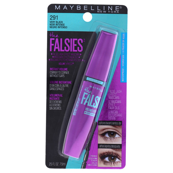 Maybelline Volum Express The Falsies Mascara Waterproof - # 291 Very Black by Maybelline for Women - 0.25 oz Mascara