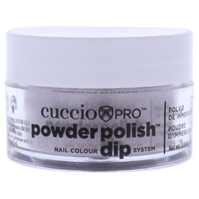 Cuccio Pro Powder Polish Nail Colour Dip System - Silver With Baby Pink Glitter by Cuccio for Women - 0.5 oz Nail Powder