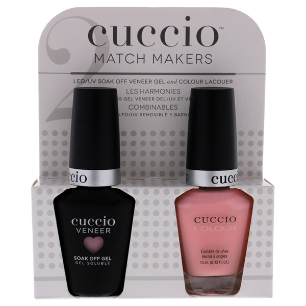 Cuccio Match Makers Set - Pinky Swear by Cuccio for Women - 2 Pc 0.44oz Veneer Soak Of Gel Nail Polish, 0.43oz Colour Nail Polish