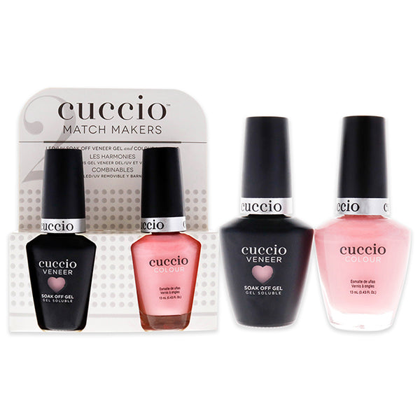 Cuccio Match Makers Set - Texas Rose by Cuccio for Women - 2 Pc 0.44oz Veneer Soak Of Gel Nail Polish, 0.43oz Colour Nail Polish