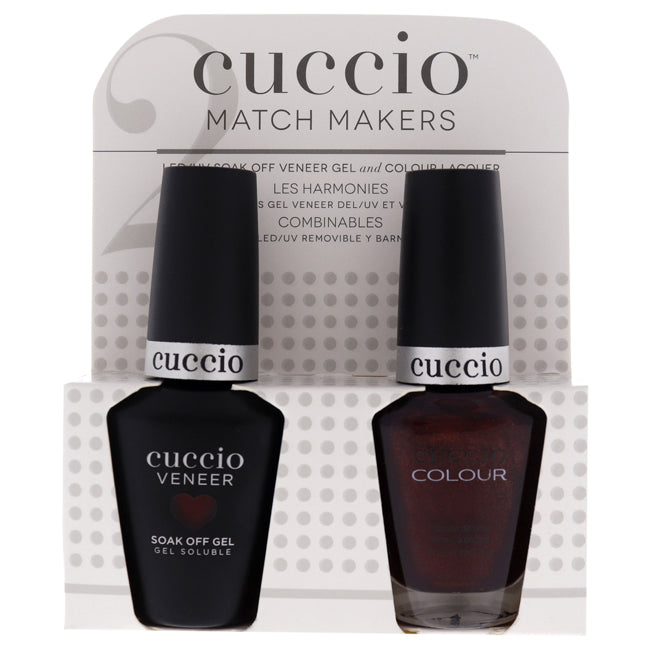 Cuccio Match Makers Set - Beijing Night Glow by Cuccio for Women - 2 Pc 0.44oz Veneer Soak Of Gel Nail Polish, 0.43oz Colour Nail Polish