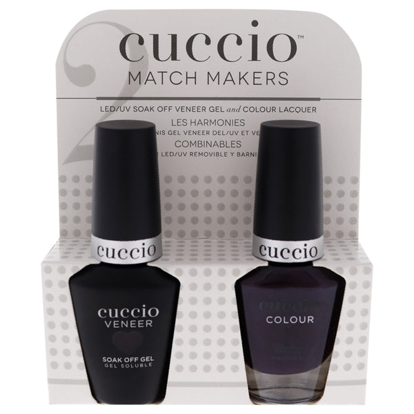 Cuccio Match Makers Set - Nights In Napoli by Cuccio for Women - 2 Pc 0.44oz Veneer Soak Of Gel Nail Polish, 0.43oz Colour Nail Polish