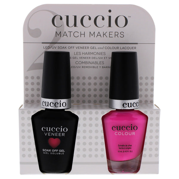 Cuccio Match Makers Set - She Rocks by Cuccio for Women - 2 Pc 0.44oz Veneer Soak Of Gel Nail Polish, 0.43oz Colour Nail Polish