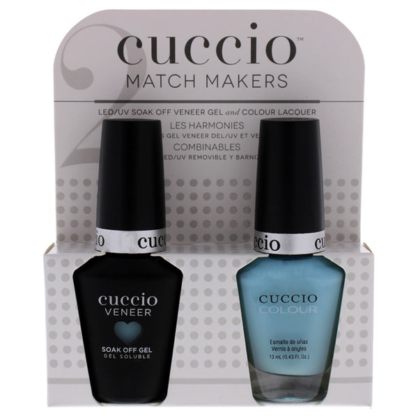 Cuccio Match Makers Set - Breakfast in NYC by Cuccio for Women - 2 Pc 0.44oz Veneer Soak Of Gel Nail Polish, 0.43oz Colour Nail Polish