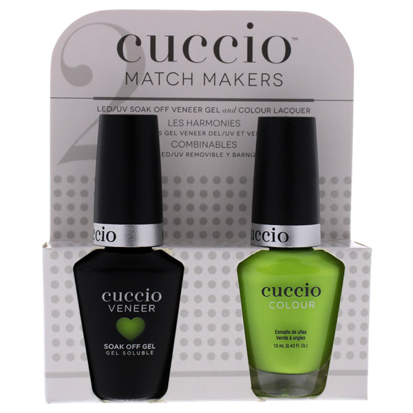 Cuccio Match Makers Set - Wow The World by Cuccio for Women - 2 Pc 0.44oz Veneer Soak Of Gel Nail Polish, 0.43oz Colour Nail Polish