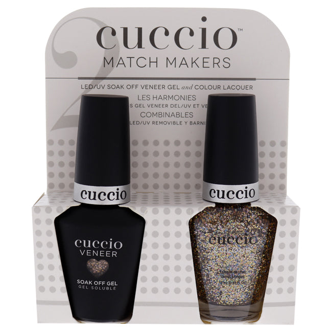 Cuccio Match Makers Set - Bean There Done That by Cuccio for Women - 2 Pc 0.44oz Veneer Soak Of Gel Nail Polish, 0.43oz Colour Nail Polish