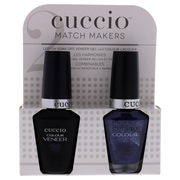 Cuccio Match Makers Set - Purple Rain In Spain by Cuccio for Women - 2 Pc 0.44oz Veneer Soak Of Gel Nail Polish, 0.43oz Colour Nail Polish