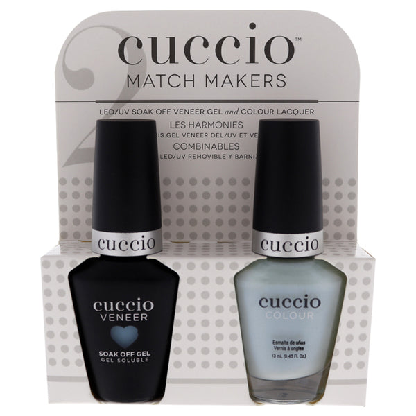 Cuccio Match Makers Set - Meet Me in Mykonos by Cuccio for Women - 2 Pc 0.44oz Veneer Soak Of Gel Nail Polish, 0.43oz Colour Nail Polish