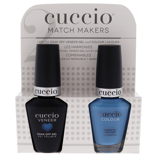 Cuccio Match Makers Set - St. Barts In a Bottle by Cuccio for Women - 2 Pc 0.44oz Veneer Soak Of Gel Nail Polish, 0.43oz Colour Nail Polish