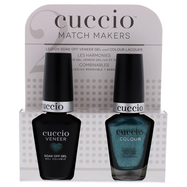 Cuccio Match Makers Set - Dublin Amerald Isle by Cuccio for Women - 2 Pc 0.44oz Veneer Soak Of Gel Nail Polish, 0.43oz Colour Nail Polish