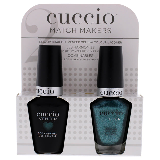 Cuccio Match Makers Set - Dublin Amerald Isle by Cuccio for Women - 2 Pc 0.44oz Veneer Soak Of Gel Nail Polish, 0.43oz Colour Nail Polish