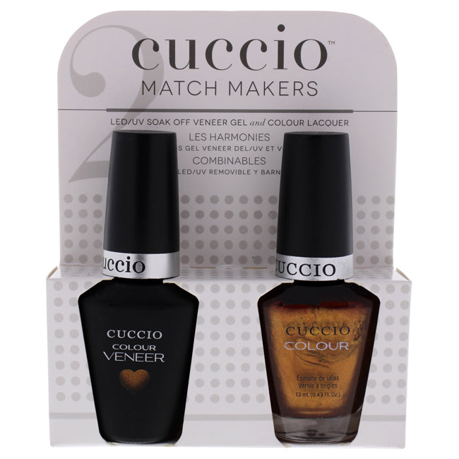 Cuccio Match Makers Set - Never Can Say Mumbai by Cuccio for Women - 2 Pc 0.44oz Veneer Soak Of Gel Nail Polish, 0.43oz Colour Nail Polish