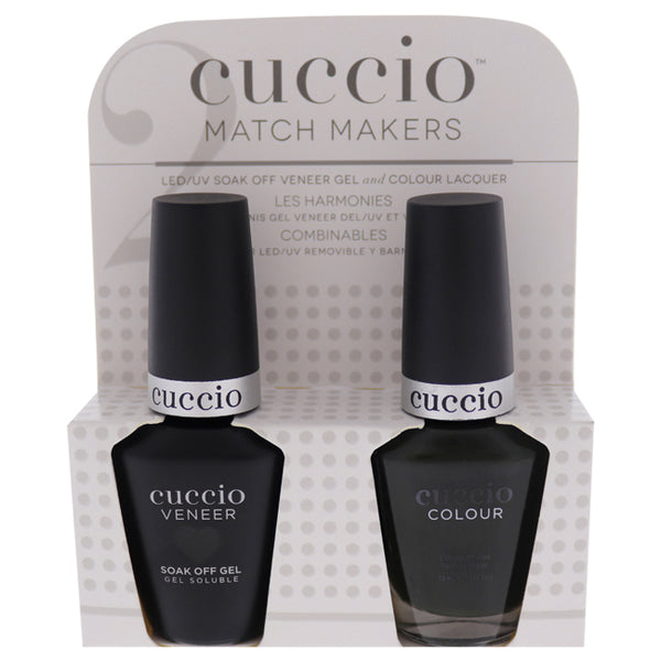 Cuccio Match Makers Set - Glassgow Nights by Cuccio for Women - 2 Pc 0.44oz Veneer Soak Of Gel Nail Polish, 0.43oz Colour Nail Polish