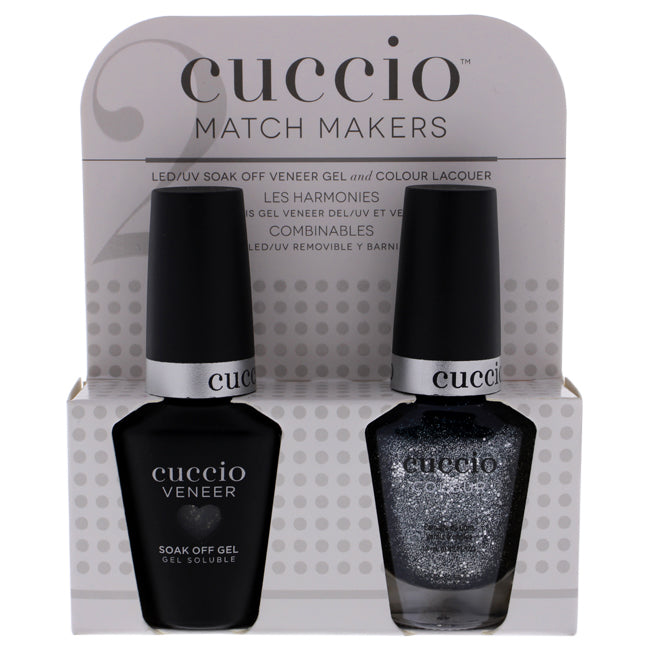 Cuccio Match Makers Set - Vegas Vixen by Cuccio for Women - 2 Pc 0.44oz Veneer Soak Of Gel Nail Polish, 0.43oz Colour Nail Polish