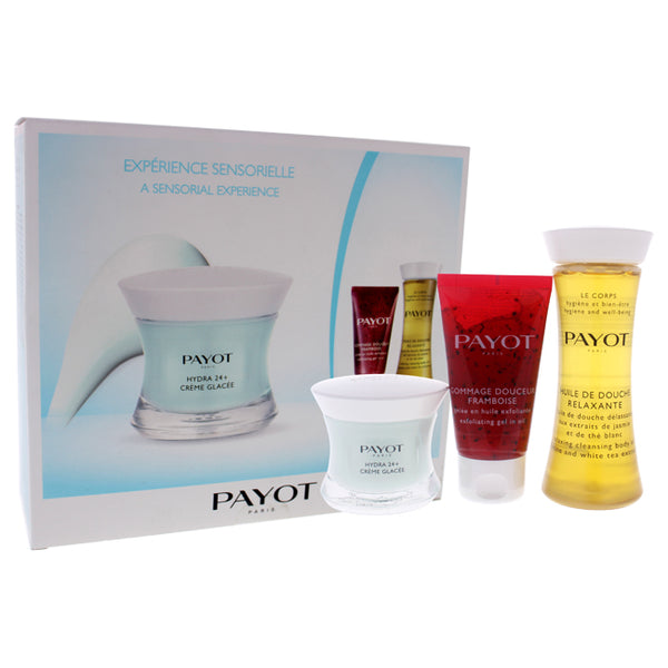 Payot Hydra 24 Plus Creme Glacee Set by Payot for Women - 3 Pc 1.7oz Cream, 1.7oz Gel, 4.2oz Body Oil