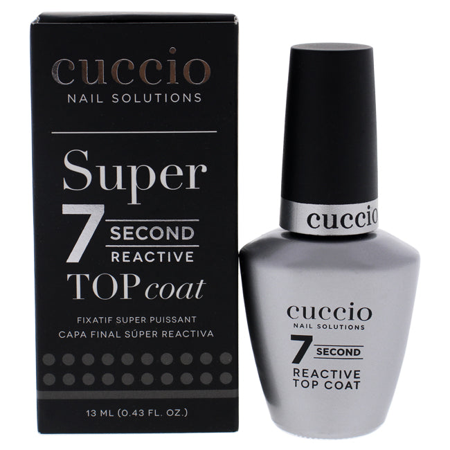 Cuccio Super 7 Second Reactive Top Coat by Cuccio for Women - 0.43 oz Top Coat