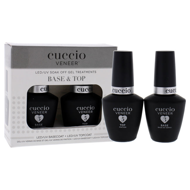 Cuccio Veneer Base and Top Set by Cuccio for Women - 2 Pc 0.43oz Base Coat, 0.43oz Top Coat