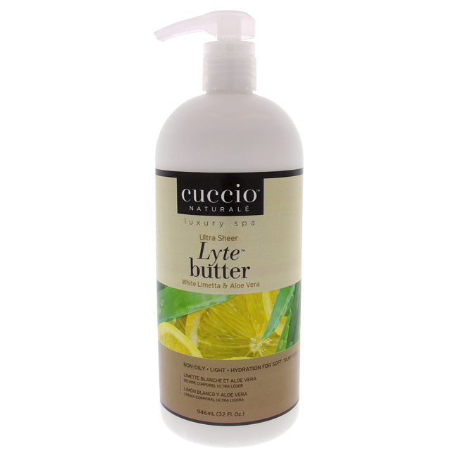 Cuccio Ultra Sheer Lyte Butter - White Limetta and Aloe Vera by Cuccio for Unisex - 32 oz Body Butter