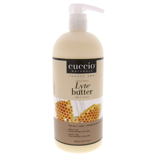 Cuccio Ultra Sheer Lyte Butter - Milk and Honey by Cuccio for Unisex - 32 oz Body Butter