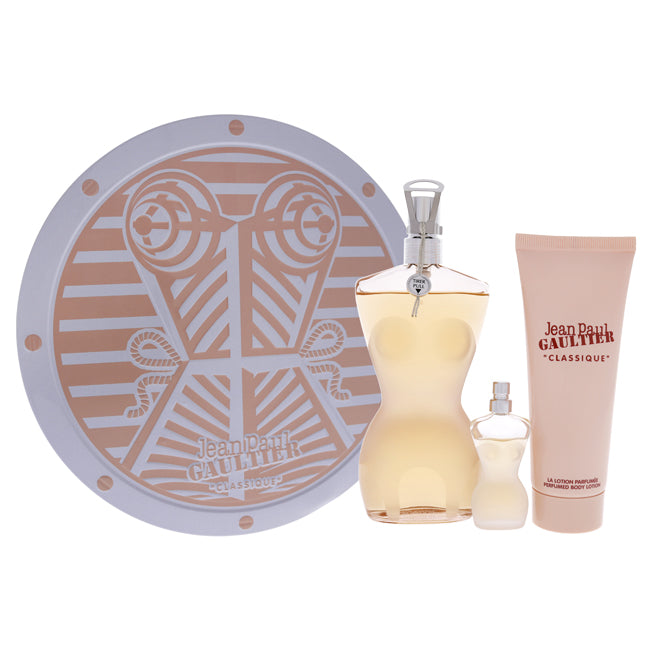 Jean Paul Gaultier Classique by Jean Paul Gaultier for Women - 3 Pc Gift Set 3.4 oz EDT Spray, 0.2oz EDT Spray, 2.5oz Perfumed Body Lotion